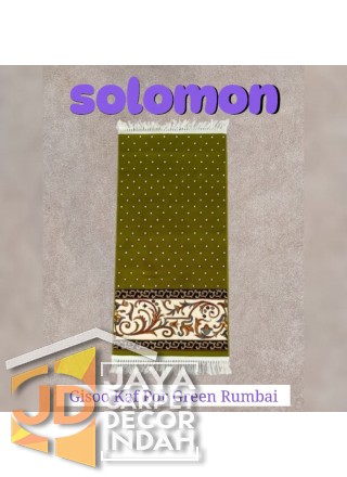 Sajadah Imam  Solomon  motif Gisoo Kaf Por Green Rumbai ukuran 60 x 120 cm & 60 x 150 cm